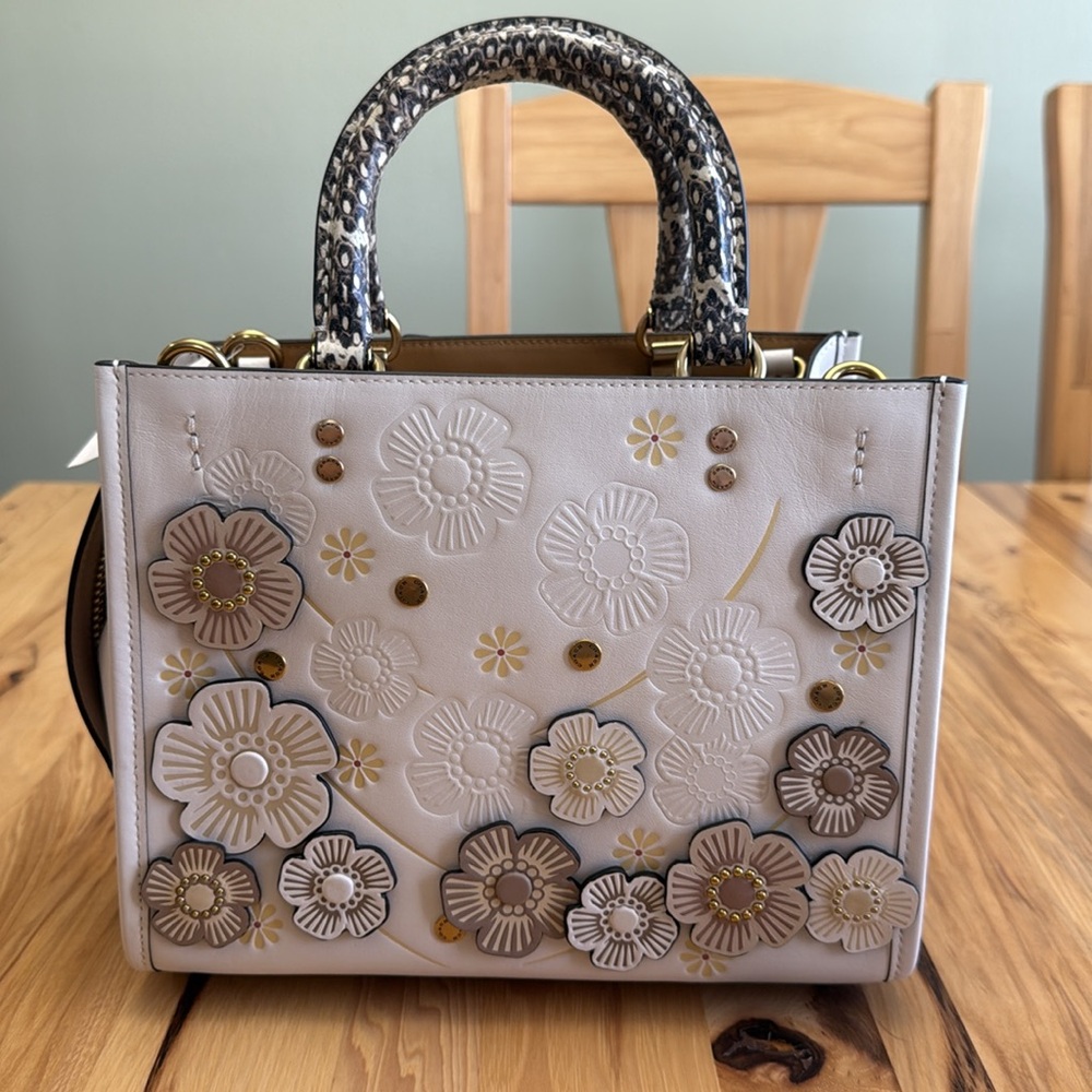 Rogue Bag 25 In Colorblock With Tea Rose And Snakeskin Detail NWT - Picture 5 of 14